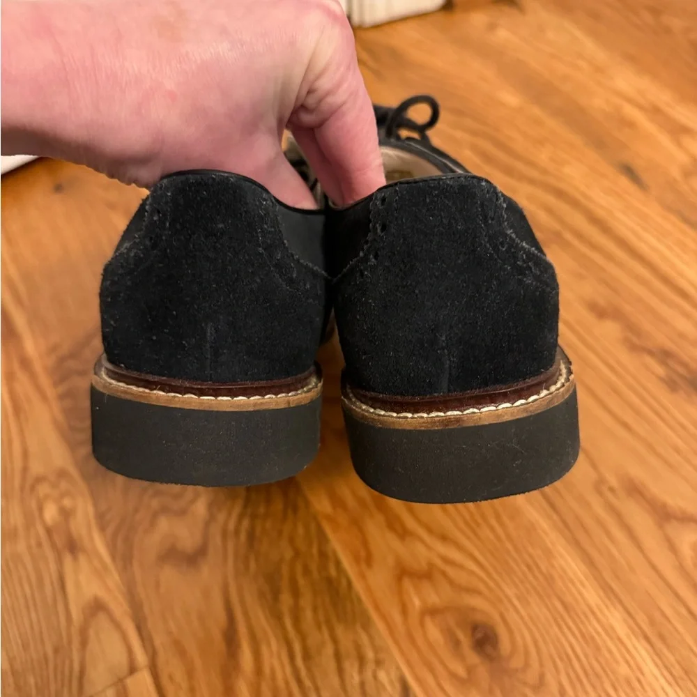 Cole Haan Black Suede Wingtip Oxfords